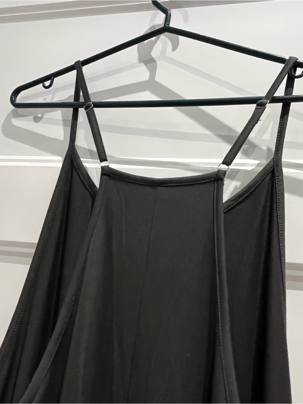 Ladies Charcoal Relaxed Spaghetti-Strap Jumpsuit with Pockets - Picture 5 of 7